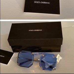 Dolce & Gabbana Geometric Blue Glass